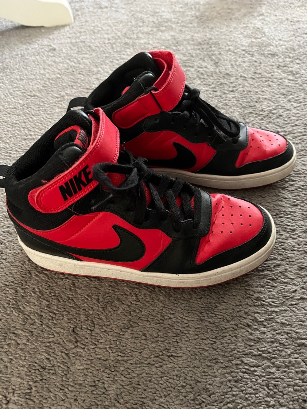 Nike Kids Red and Black Mid-Top Sneakers